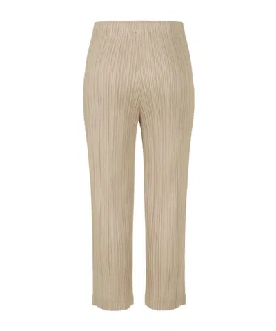 Issey Miyake Elastic Waist Casual Pants In Brown