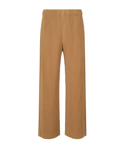 Issey Miyake Elastic Waist Casual Pants In Brown