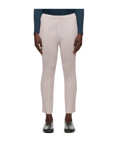 Issey Miyake Elastic Waist Casual Pants In Nude