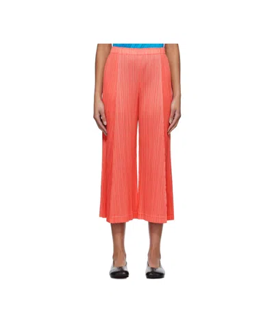 Issey Miyake Elastic Waist Casual Pants In Red
