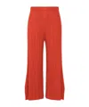 Issey Miyake Elastic Waist Casual Pants In Red