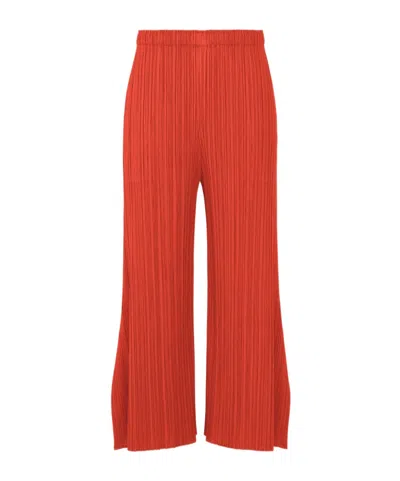 Issey Miyake Elastic Waist Casual Pants In Red