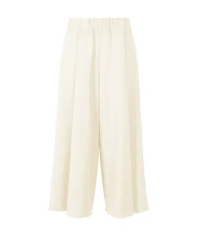 Issey Miyake Elastic Waist Casual Pants In White