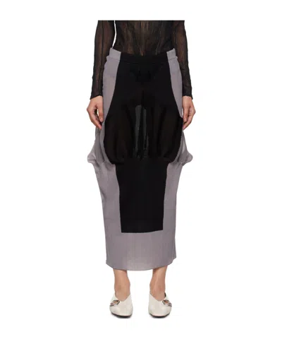 Issey Miyake Elastic Waist Skirt In Black