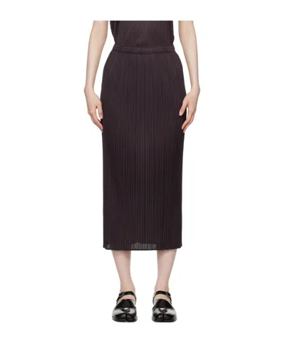 Issey Miyake Elastic Waist Skirt In Black