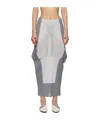 Shop Issey Miyake Elastic Waist Skirt In Gray