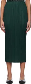 Issey Miyake Green New Colorful Basics 3 Midi Skirt In Green