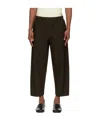 Issey Miyake Elastic Waist Sweatpants In Brown