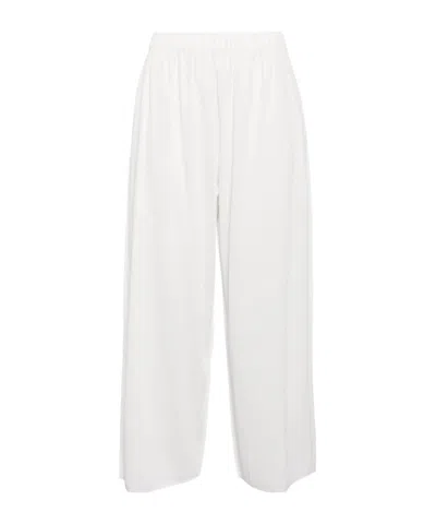 Issey Miyake Elastic Waistband Casual Pants In White