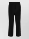 ISSEY MIYAKE ELASTIC WAISTBAND CROPPED PLEATED TROUSERS