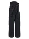 Issey Miyake Black Enfold Trousers In Black