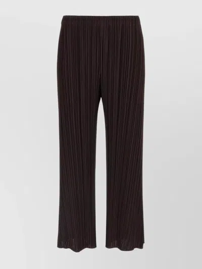 ISSEY MIYAKE ELASTIC WAISTBAND WIDE LEG TROUSERS