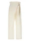 Issey Miyake White Enfold Trousers In Orange