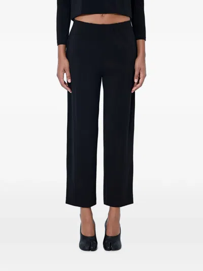 Issey Miyake Elasticated-waist Straight-leg Trousers In Black