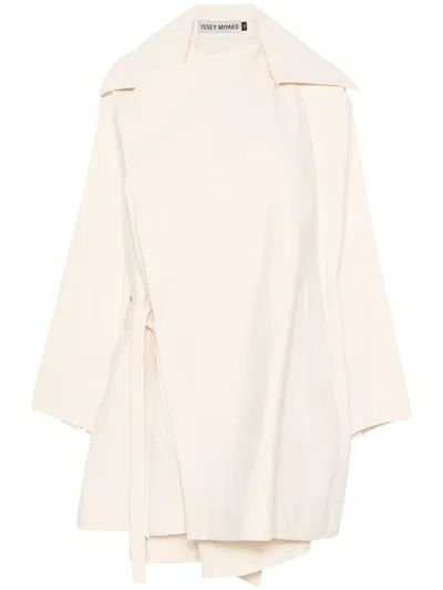 Issey Miyake Enclothe Coat In Neutrals