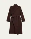 Issey Miyake Enclothe Oversized Washi Wool Trench Coat In Boneset Bordeaux