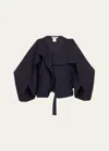 Issey Miyake Enclothe Woven Cardigan In Midnight Navy