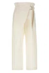 Issey Miyake White Enfold Trousers
