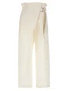Issey Miyake White Enfold Trousers In Neutral