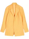 Issey Miyake Orange Box Pleats Ensemble Blazer In Orange