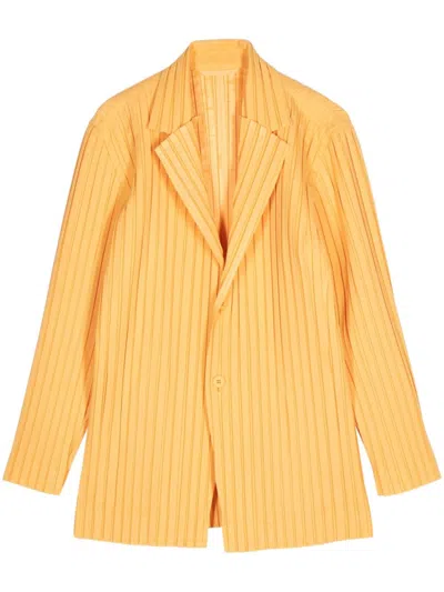 Issey Miyake Orange Box Pleats Ensemble Blazer In 33-melon Orange