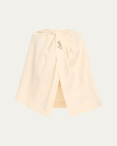 Issey Miyake Entwine Draped Wool Cape In Yellow