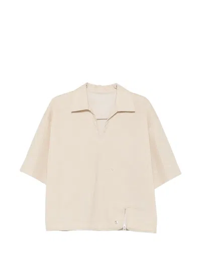 Issey Miyake Fasten Up Top In Neutral