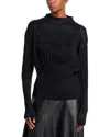 Issey Miyake Faux Suede Puff Pleats Top In Black