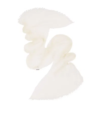 Issey Miyake Feather Pleats Stole In Yellow