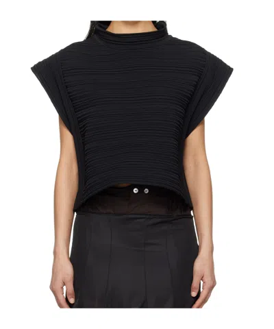 Issey Miyake February Crêpe Knit Top In Black