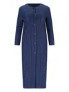 Issey Miyake Pleated Long Cardigan In Blue