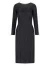 Issey Miyake February Pleated Midi Dress In Black