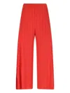 Issey Miyake Pleated Cropped Trousers In Orange