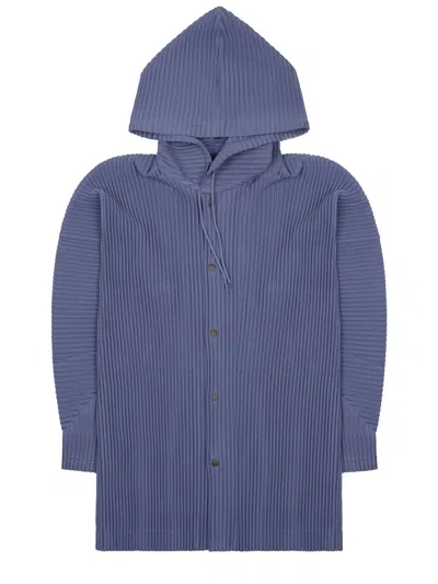 Issey Miyake Felpa Plissettata Con Bottoni In Purple