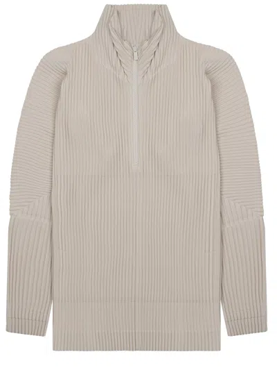 Issey Miyake Pleated Polyester Sweatshirt In Neutral