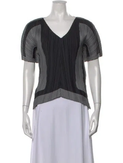 Pre-owned Issey Miyake Fete 2017 Colorblock Pattern Top In Multi
