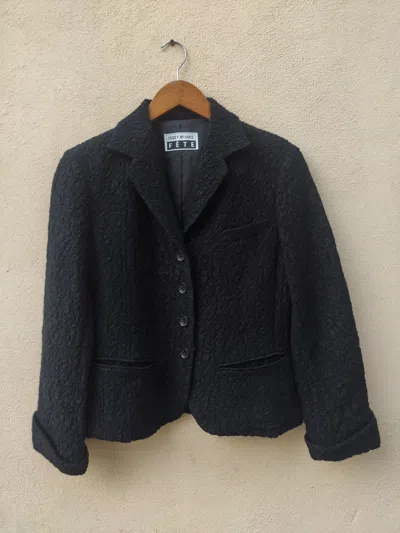 Pre-owned Issey Miyake Fete Cardigan Jacket Woman Pleat Please In Black