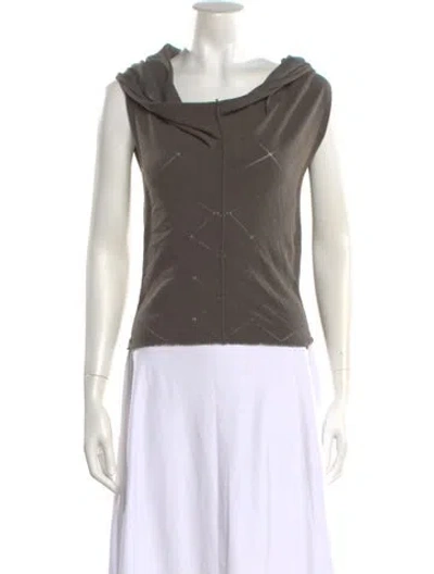 Pre-owned Issey Miyake Fete Cowl Neck Sleeveless Top In Gray