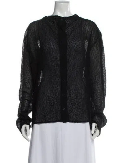 Pre-owned Issey Miyake Fete Patterned Long Sleeve Top In Gray