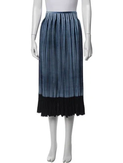 Pre-owned Issey Miyake Fete Patterned Midi Length Skirt In Blue
