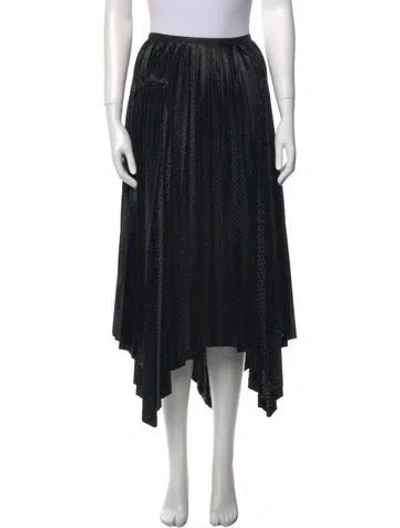 Pre-owned Issey Miyake Fete Pleated Accents Midi Length Skirt In Black