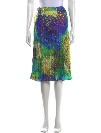 Pre-owned Issey Miyake Fete Printed Knee-length Skirt In Green