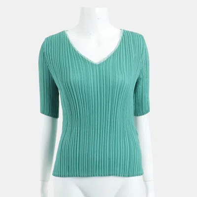Pre-owned Issey Miyake Fete Short-sleeved Top 55 In Green