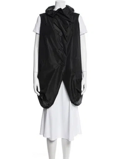 Pre-owned Issey Miyake Fete Silk Vest In Black