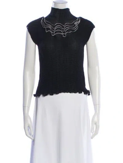 Pre-owned Issey Miyake Fete Turtleneck Short Sleeve Top