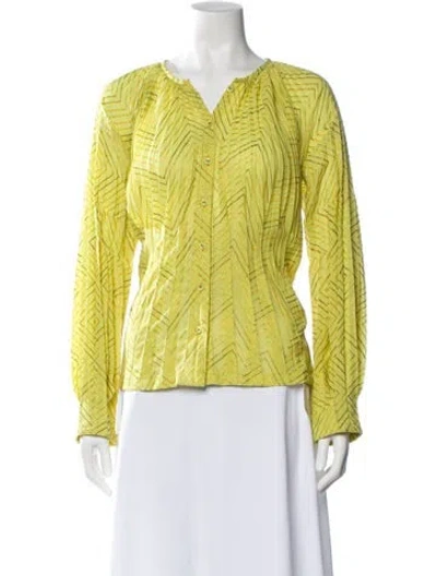 Pre-owned Issey Miyake Fete Vintage 2000's Blouse In Yellow