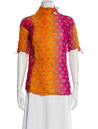 Pre-owned Issey Miyake Fete Vintage 2000's Top In Orange
