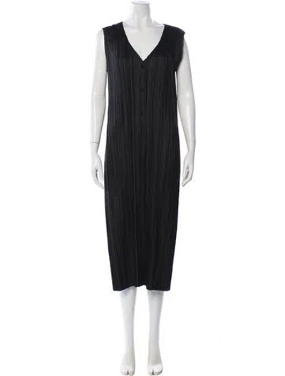 Pre-owned Issey Miyake Fete Vintage Long Dress In Black