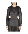 Issey Miyake Cut-out Long-sleeve Blouse In Black