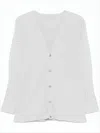 Issey Miyake Fine Pleated Polyester Jacket With V-neckline In White